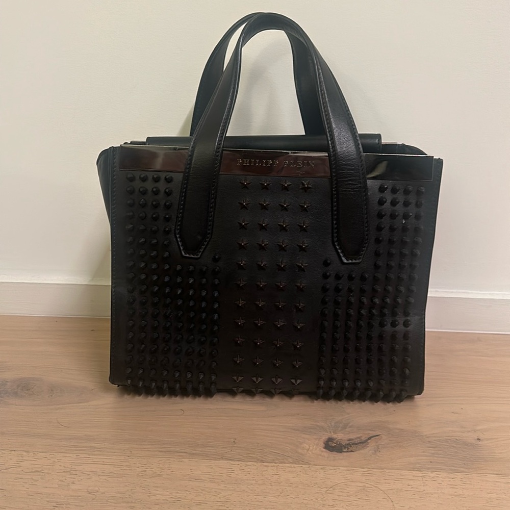 Philipp Plein Black Studded Handbag